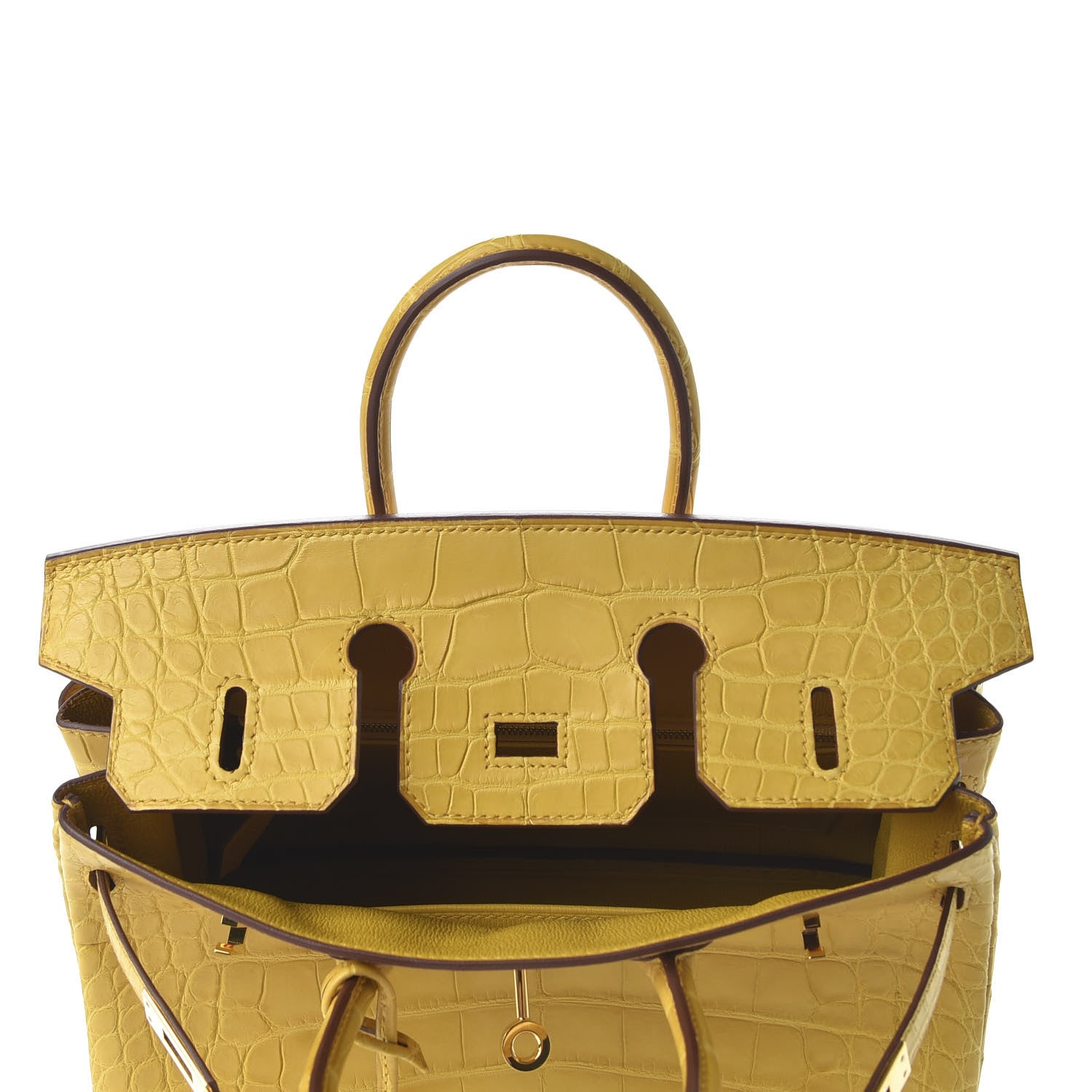 Hermes Matte Alligator Birkin 25 Jaune Ambre 16 of 33