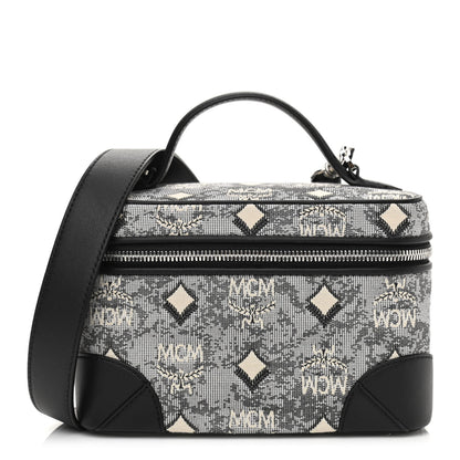 MCM Vintage Jacquard Monogram Rockstar Small Vanity Crossbody Bag Grey 1 of 9