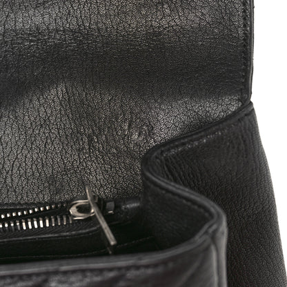 Saint Laurent Sheepskin Matelasse Chevron Monogram Medium College Bag Black 9 of 11
