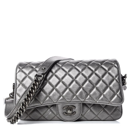 Chanel Metallic Calfskin Quilted Small Casual Rock Flap Silver 1 of 17