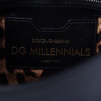 Dolce & Gabbana Nappa Crystal Embellished Millennial Rectangular Shoulder Bag Black 8 of 9
