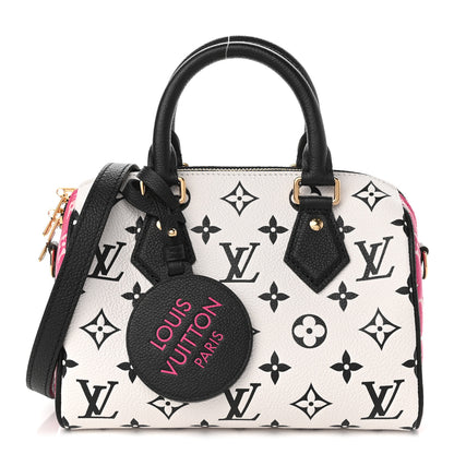 Louis Vuitton Empreinte Monogram Spring in the City Speedy Bandouliere 20 Black White Pink 1 of 8