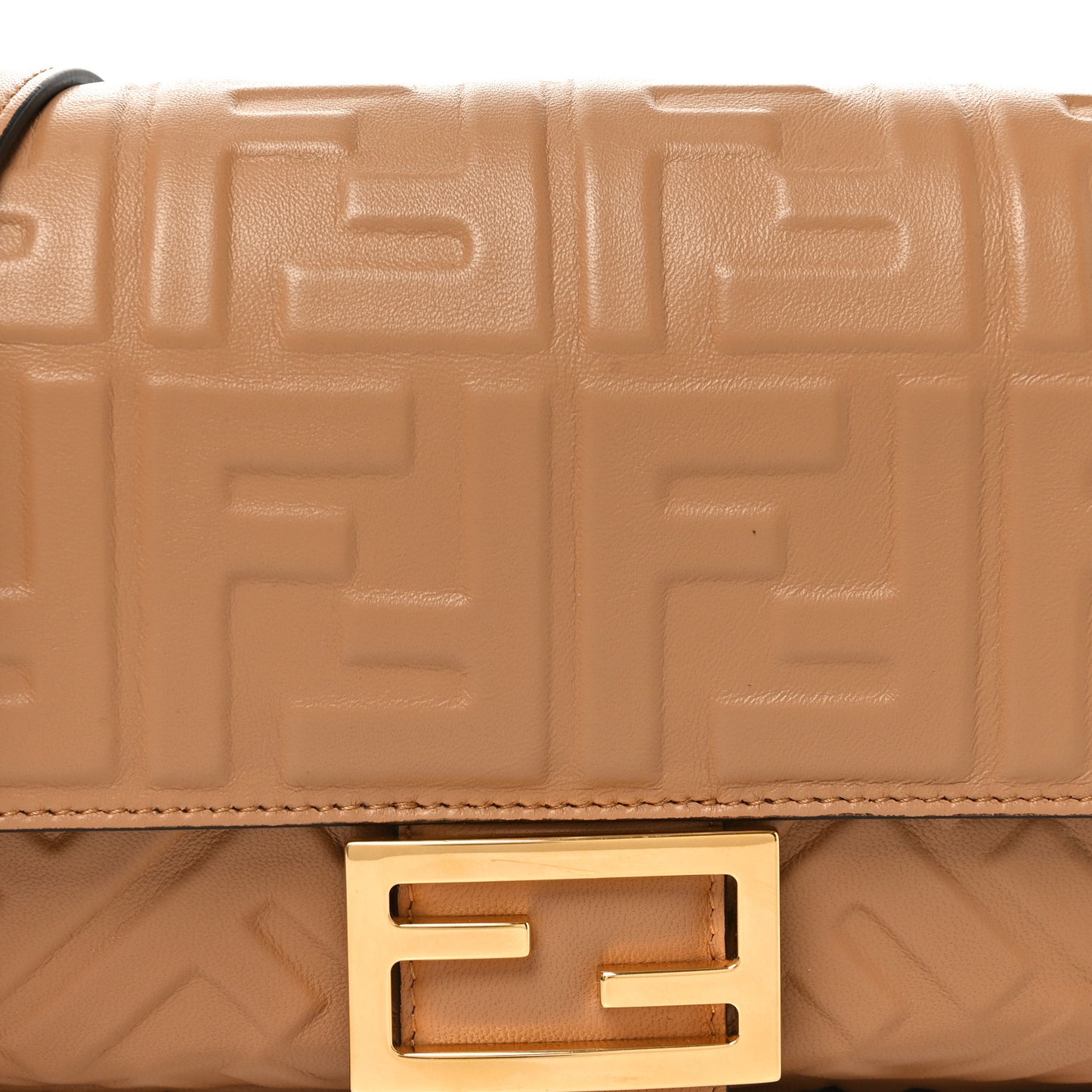 Nappa FF 1974 Embossed Baguette Miele Scuro
