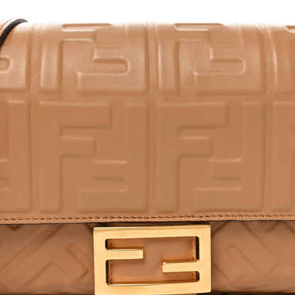 Fendi Nappa FF 1974 Embossed Baguette Miele Scuro 8 of 11