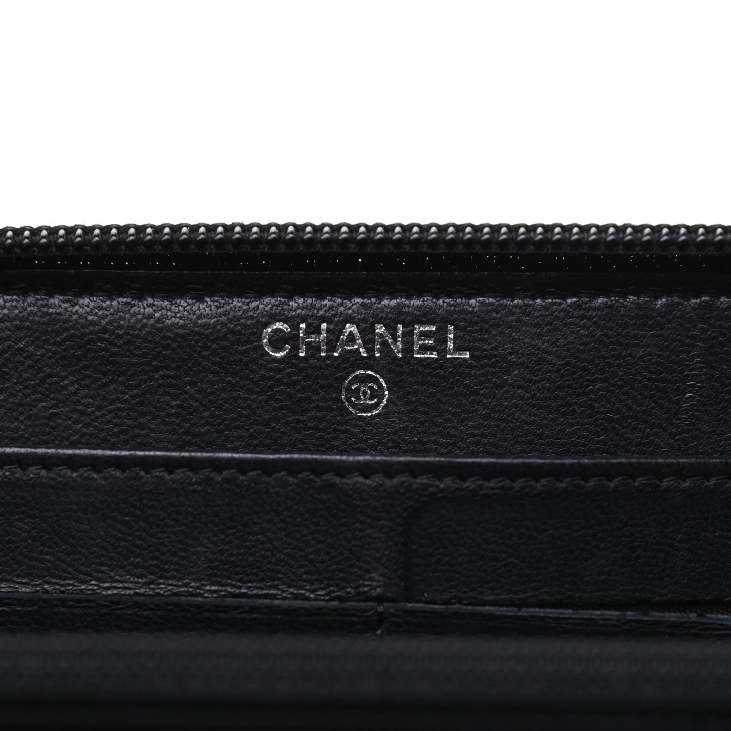 Lambskin Quilted Boy Zip Around Wallet Black