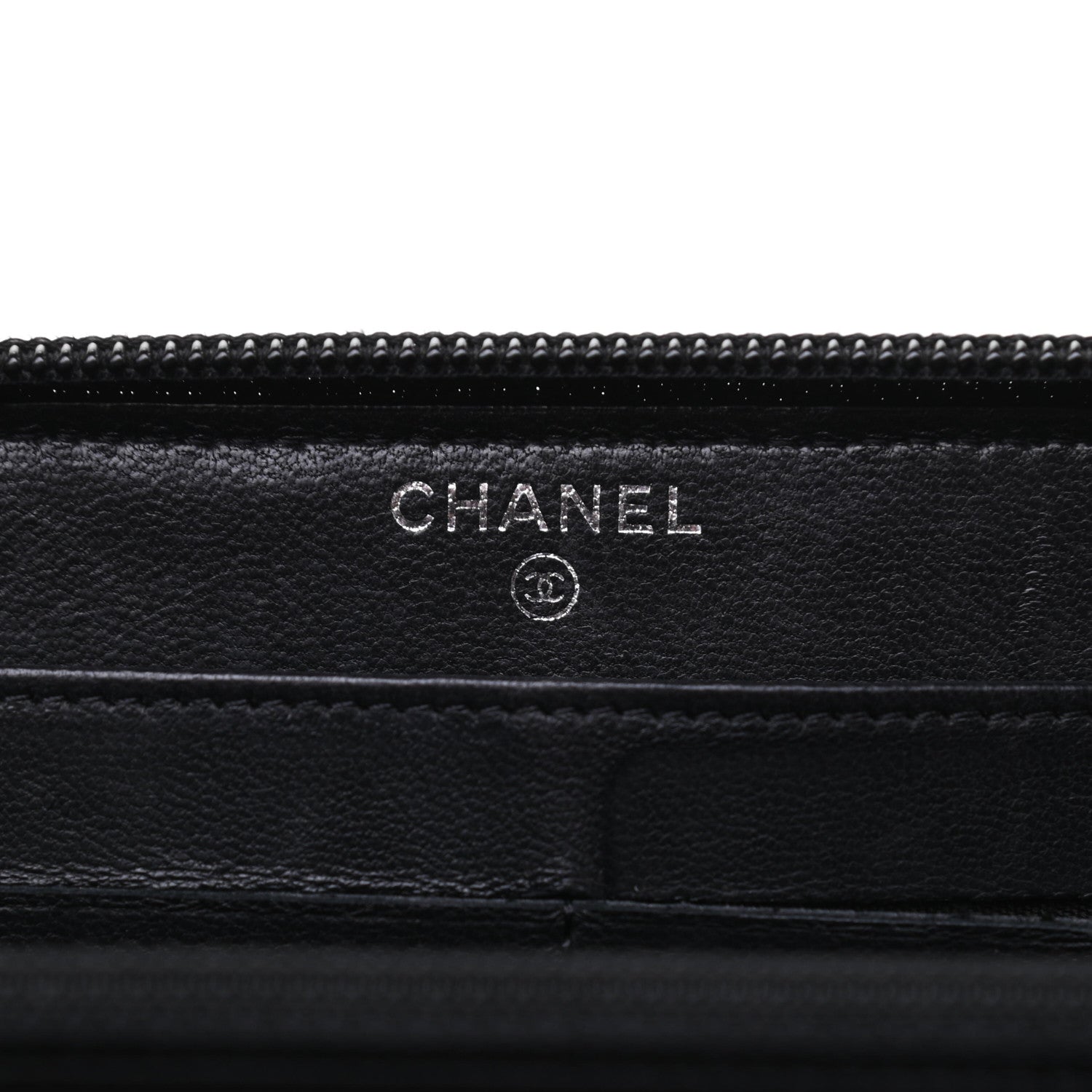 Chanel Lambskin Quilted Boy Zip Around Wallet Black 6 of 9