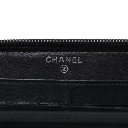 Chanel Lambskin Quilted Boy Zip Around Wallet Black 6 of 9
