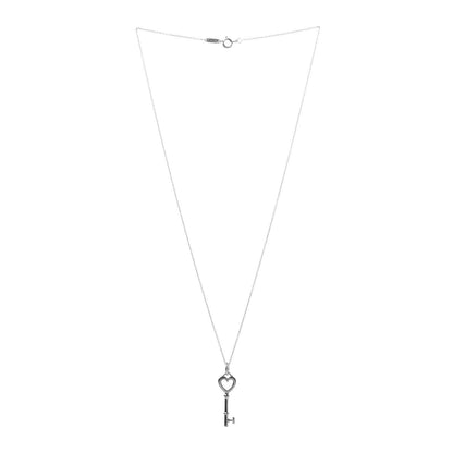 Tiffany Sterling Silver Heart Key Pendant Necklace 3 of 7