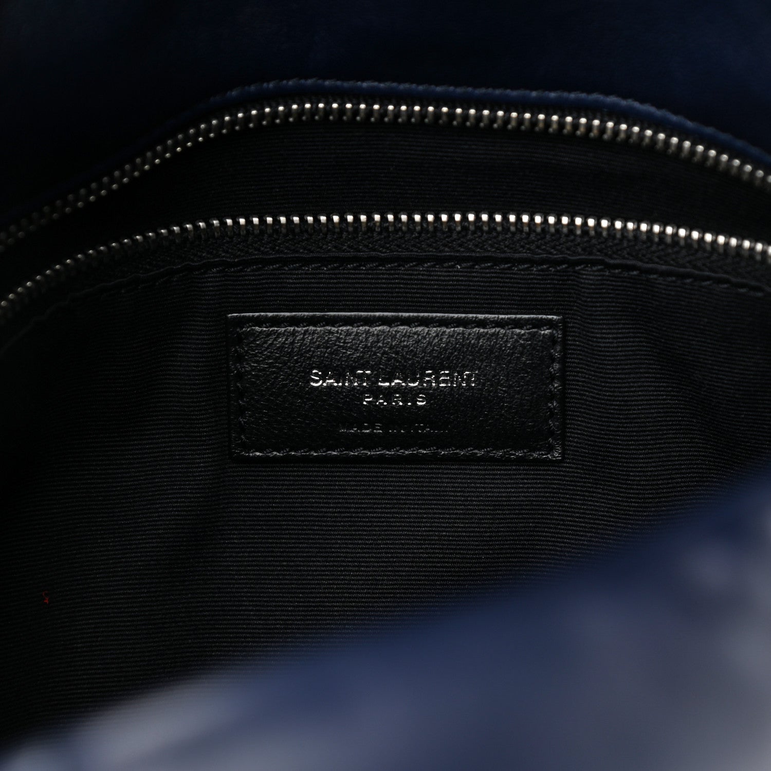 Saint Laurent Lambskin Quilted Medium Loulou Puffer Monogram Chain Satchel Navy 6 of 11