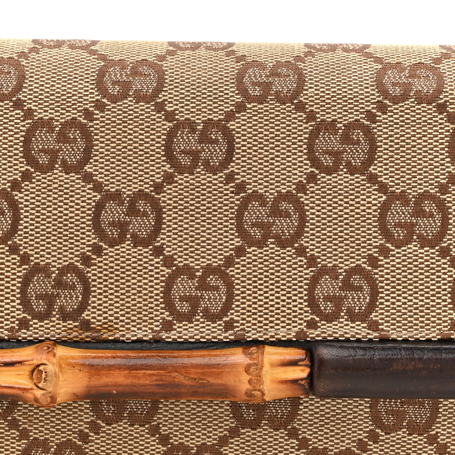 Gucci Monogram Bamboo Bar Clutch  Dark Brown 7 of 14