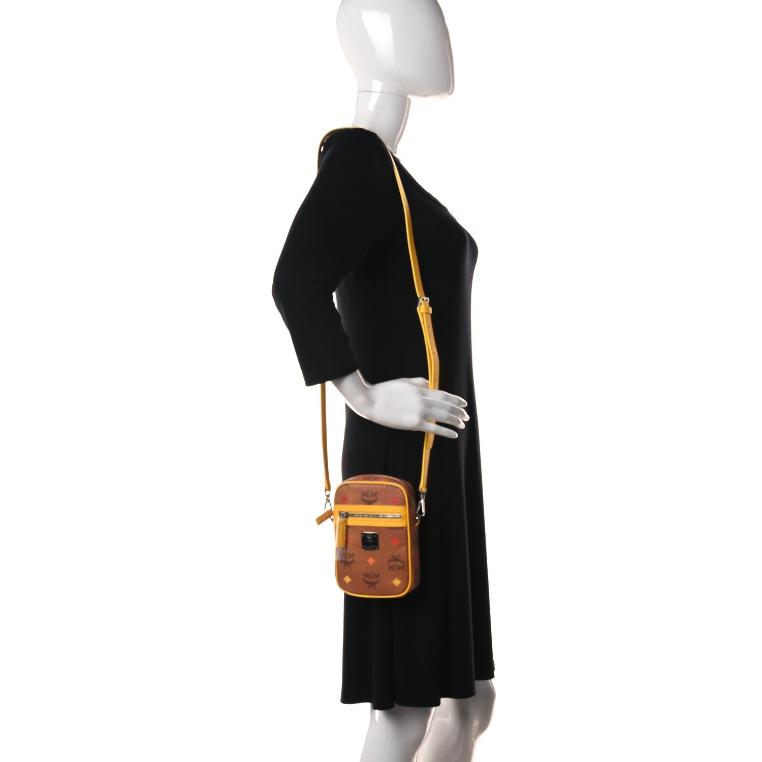MCM Visetos X-Mini Crossbody Bag Cognac Freesia 2 of 10