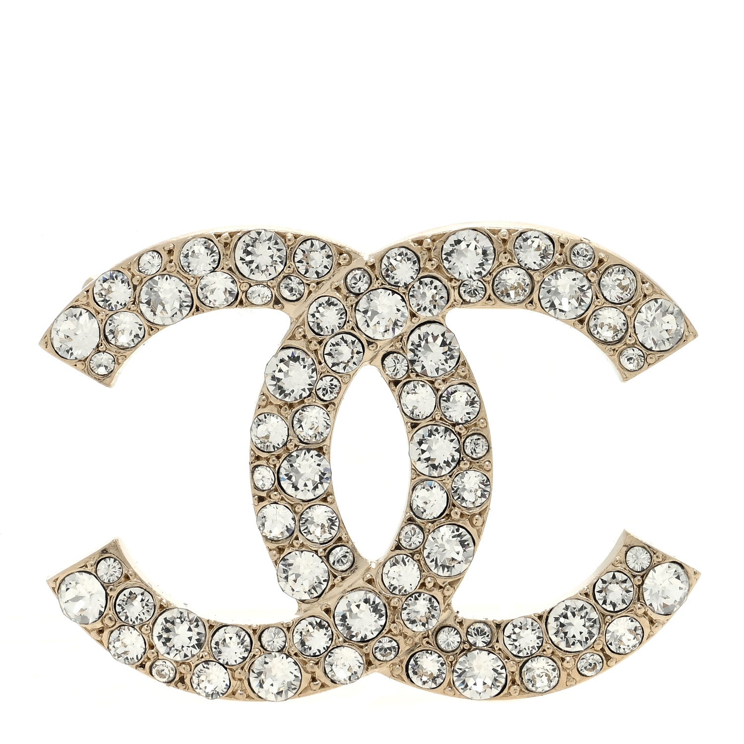Chanel Crystal Palais Garnier CC Brooch Gold 1 of 4