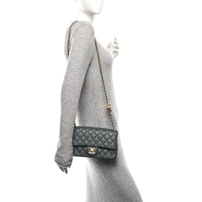 Chanel Lambskin Quilted Medium Rectangular CC Slide Flap Grey 2 of 11