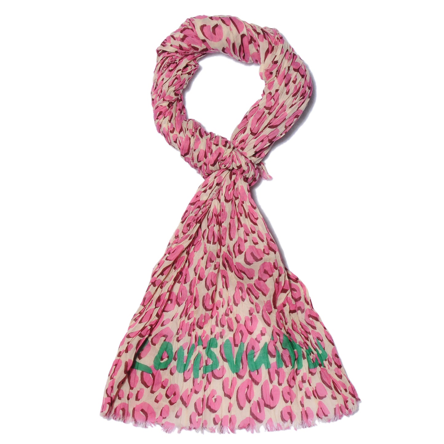 Cotton Leopard Pareo Blanc Corail
