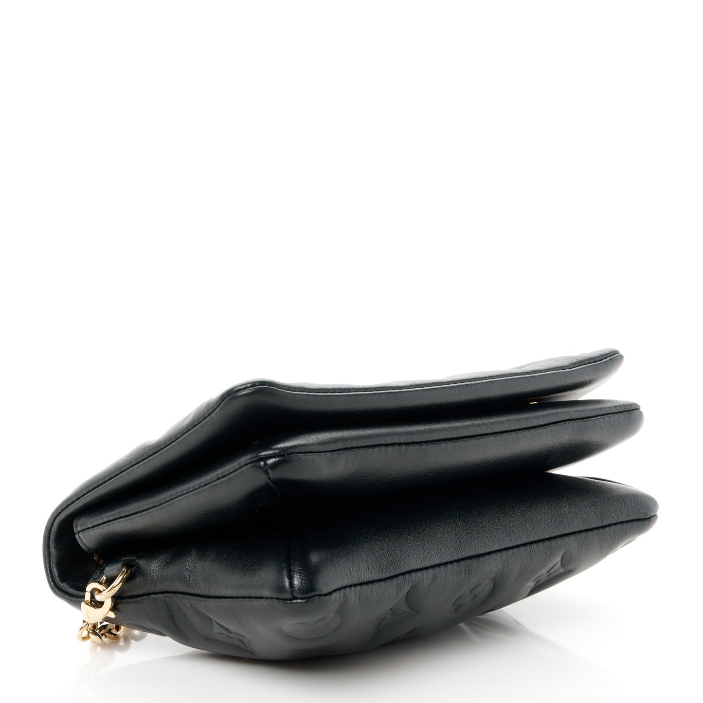 Lambskin Embossed Monogram Pochette Coussin Black