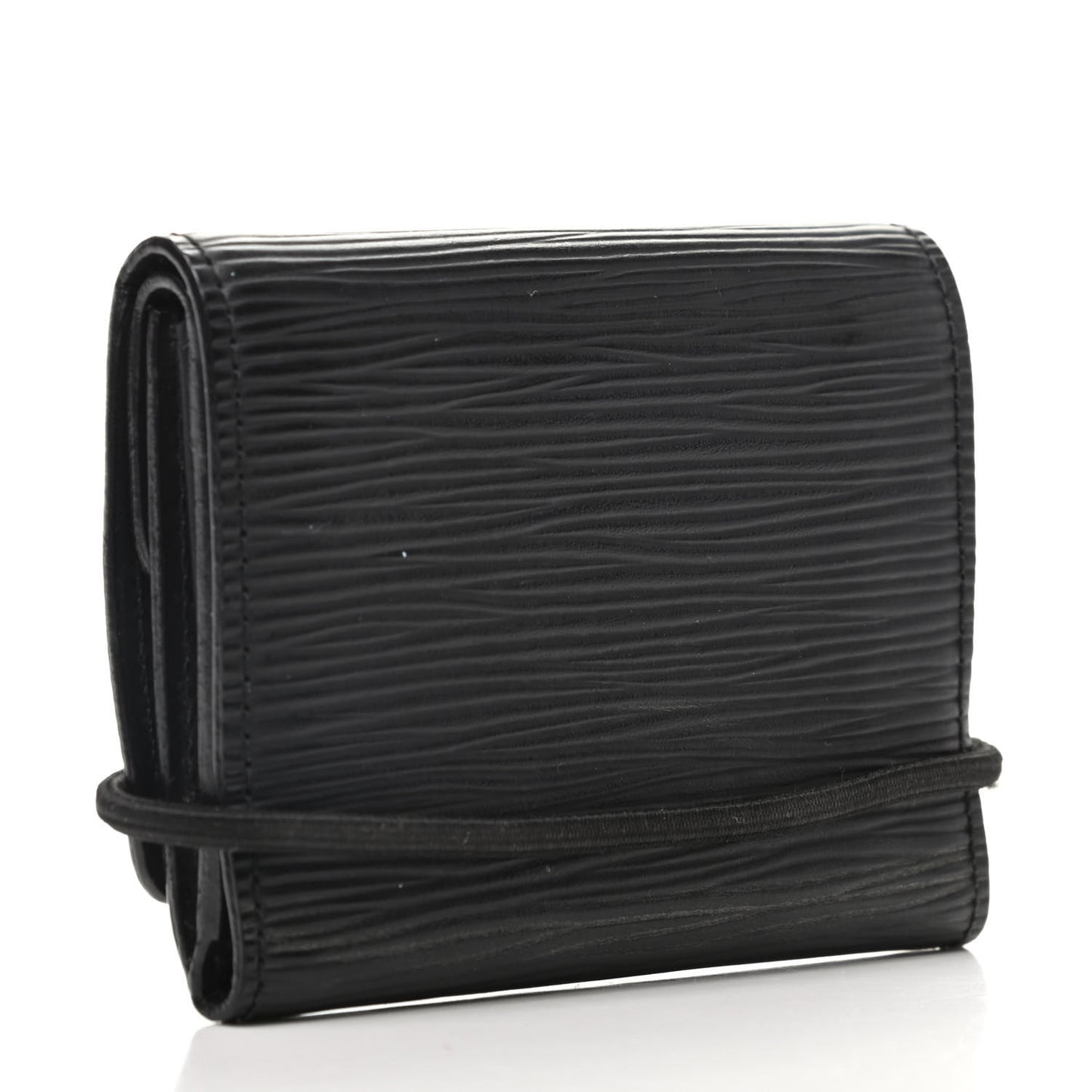 Epi Porte Monnaie Elastique Wallet Black
