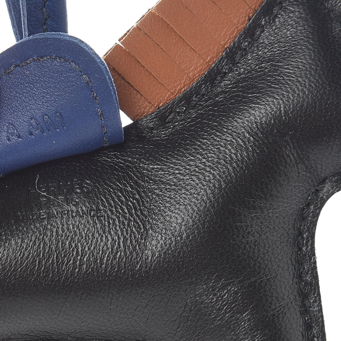 Milo Lambskin Grigri Rodeo Horse Bag Charm PM Black Bleu Saphir Gold