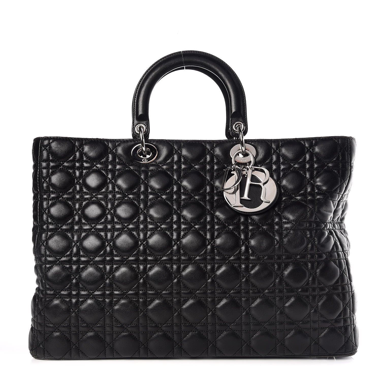 Christian Dior Lambskin Cannage Large Lady Dior Black 1 of 12