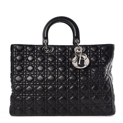 Christian Dior Lambskin Cannage Large Lady Dior Black 1 of 12