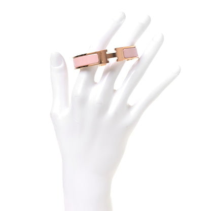 Hermes Enamel Narrow Clic Clac H Bracelet PM Rose Candeur 2 of 6
