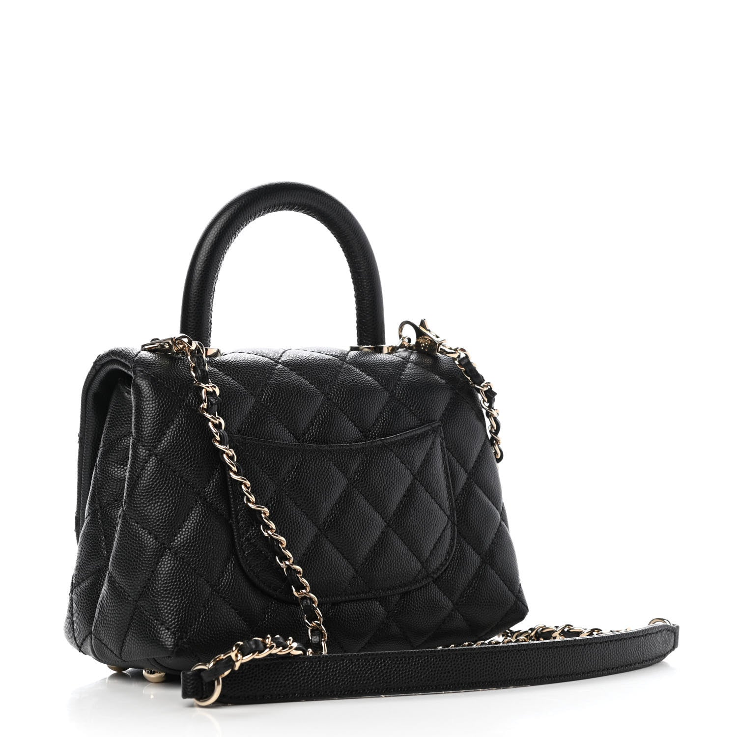 Chanel Caviar Quilted Extra Mini Coco Handle Flap Black 3 of 10