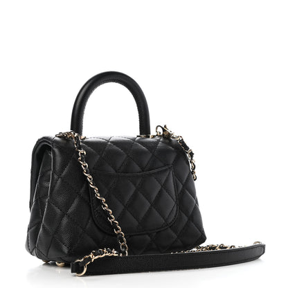 Chanel Caviar Quilted Extra Mini Coco Handle Flap Black 3 of 10