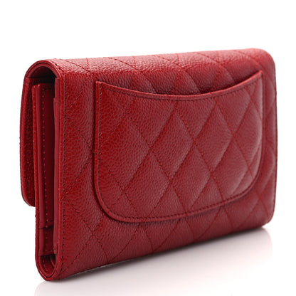 Chanel Caviar Quilted Long Flap Wallet Red 3 of 6