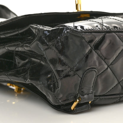 Chanel Patent Quilted Backpack Black 10 of 11