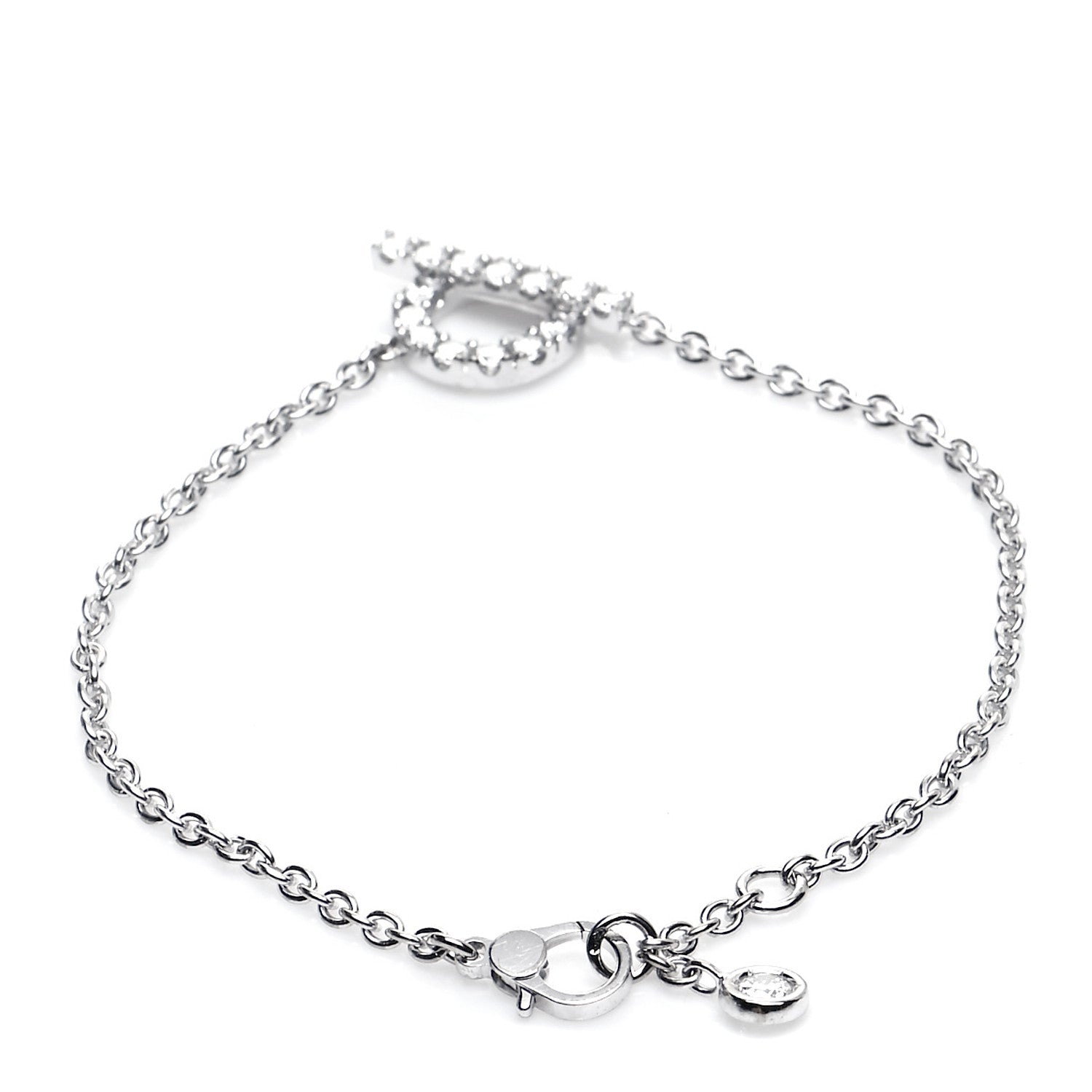 Hermes 18K White Gold Diamond Finesse Bracelet SH 3 of 7