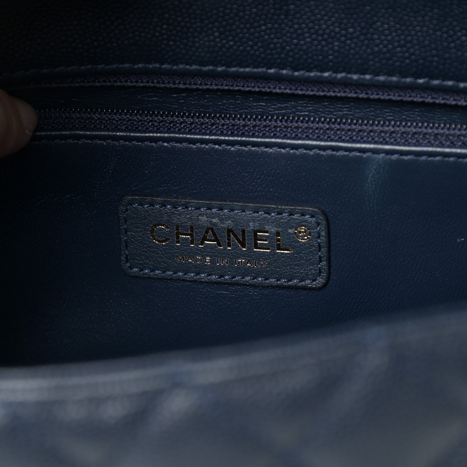 Chanel Caviar Quilted Small Coco Handle Flap Navy 6 of 9