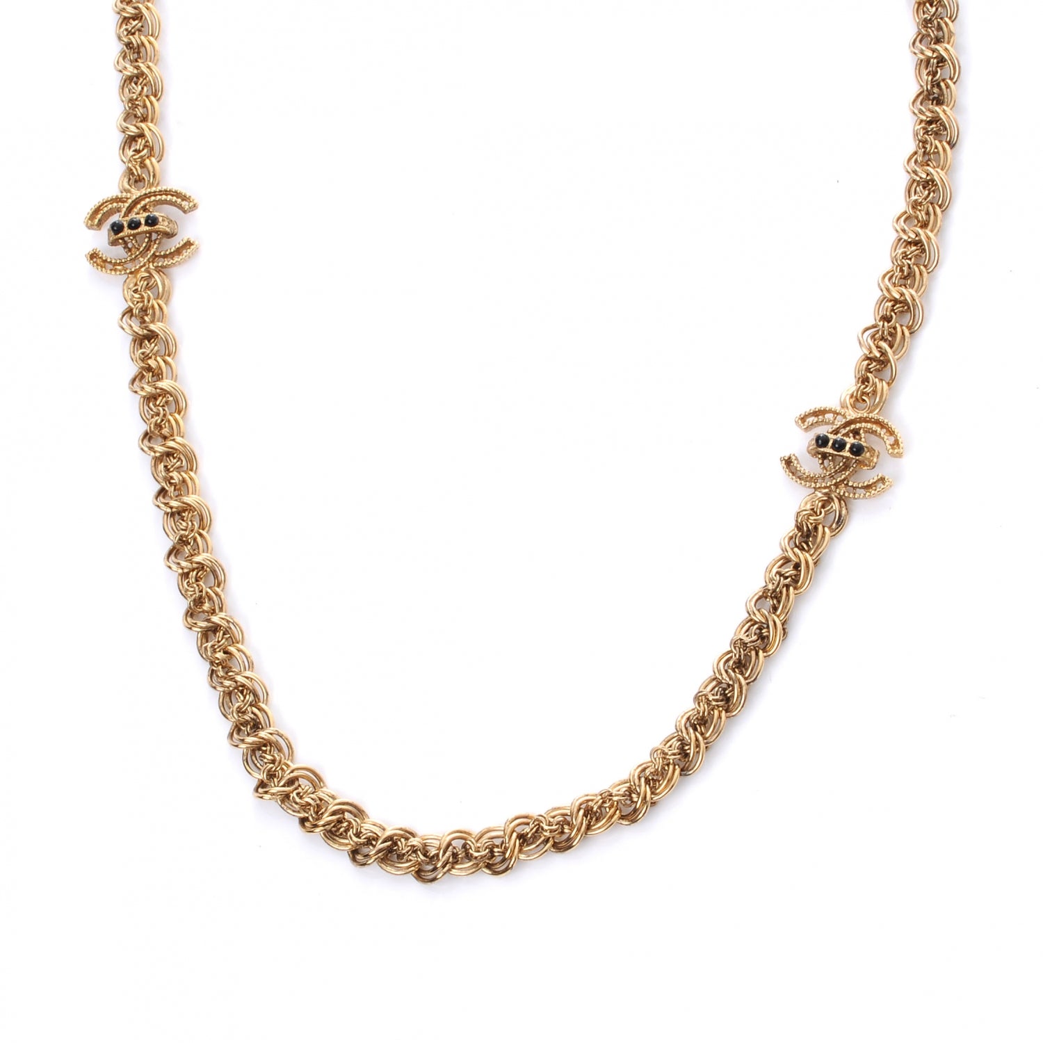 Chanel Paris Byzance Long CC Necklace Gold 1 of 5