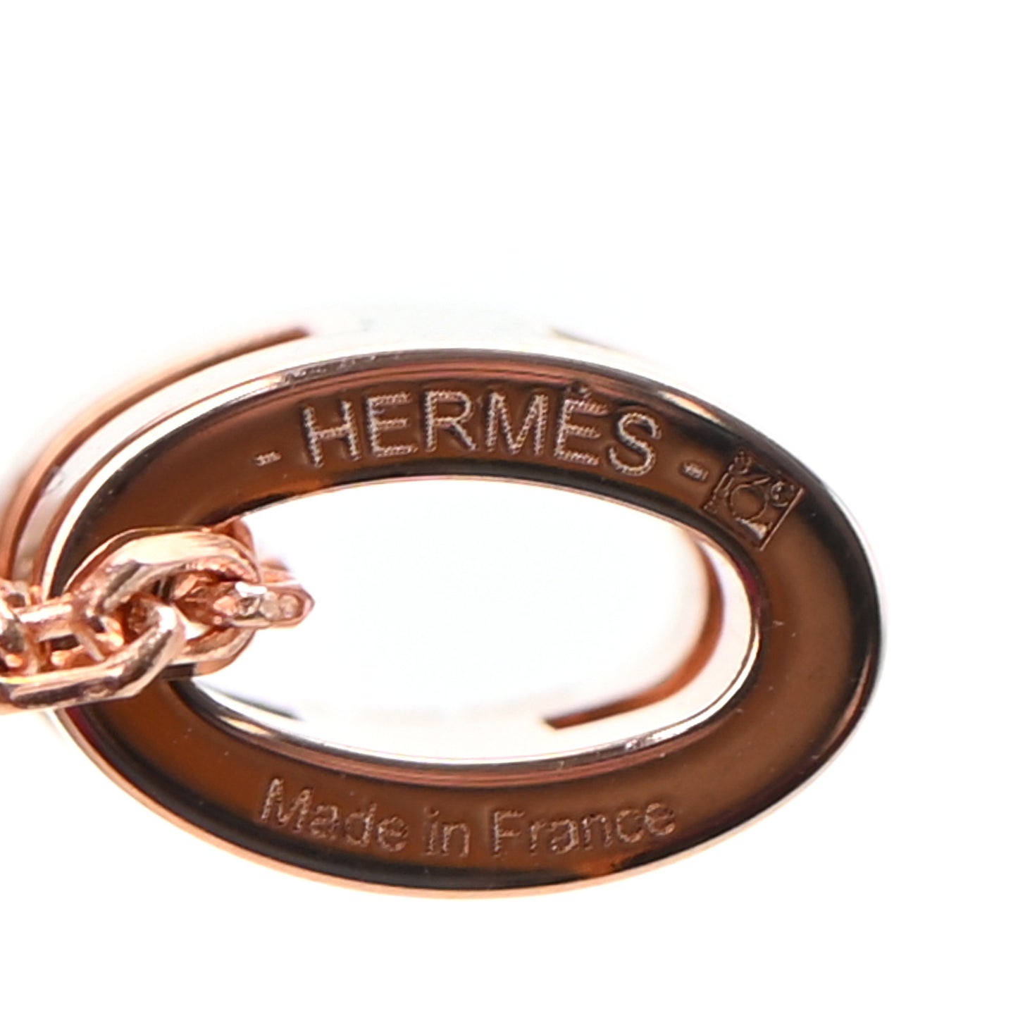 Lacquered Rose Gold Mini Pop H Pendant Necklace Marron Glace