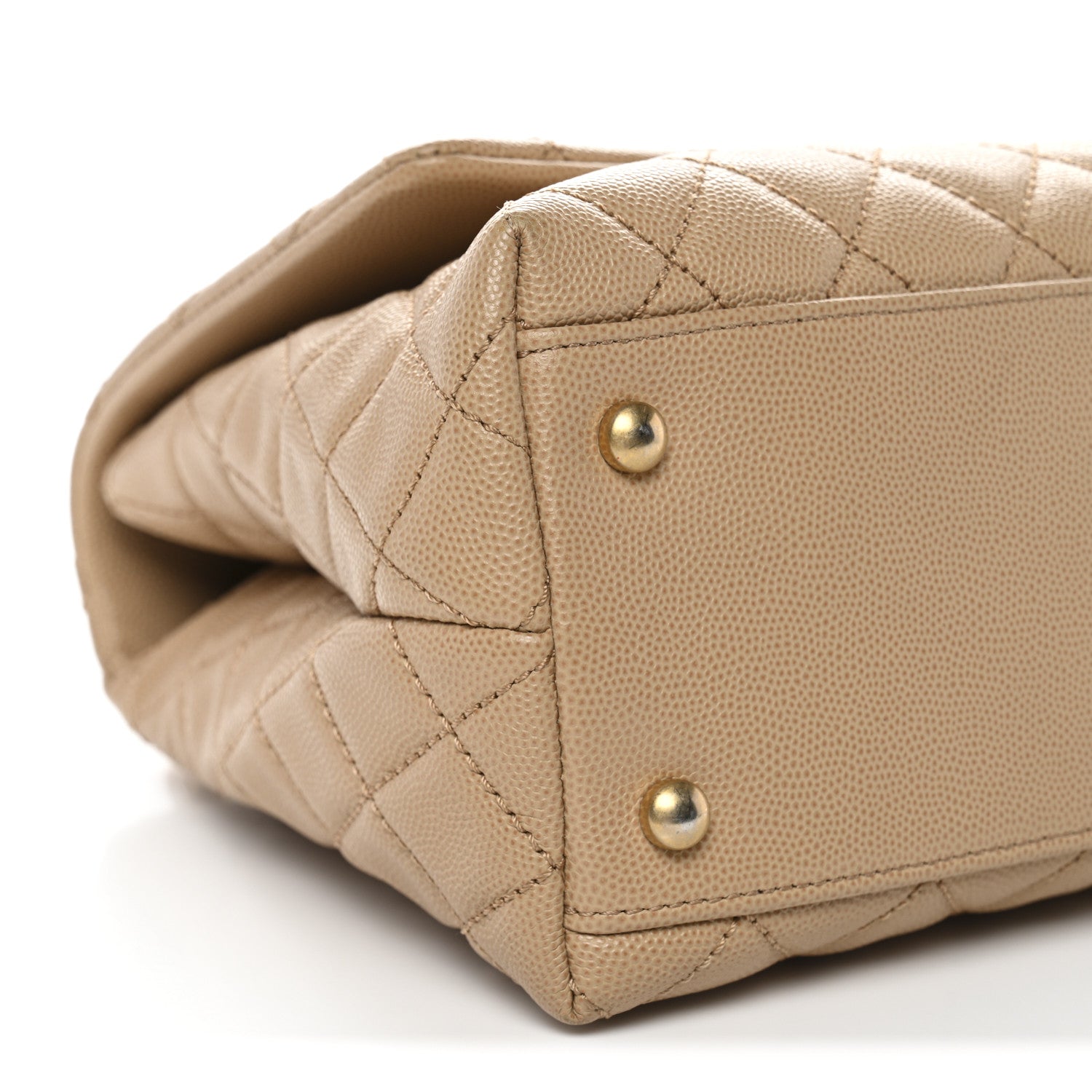 Chanel Caviar Quilted Small Coco Handle Flap Beige 9 of 13