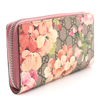 Gucci GG Supreme Monogram Blooms Zip Around Wallet Beige Multicolor Dry Rose 3 of 7