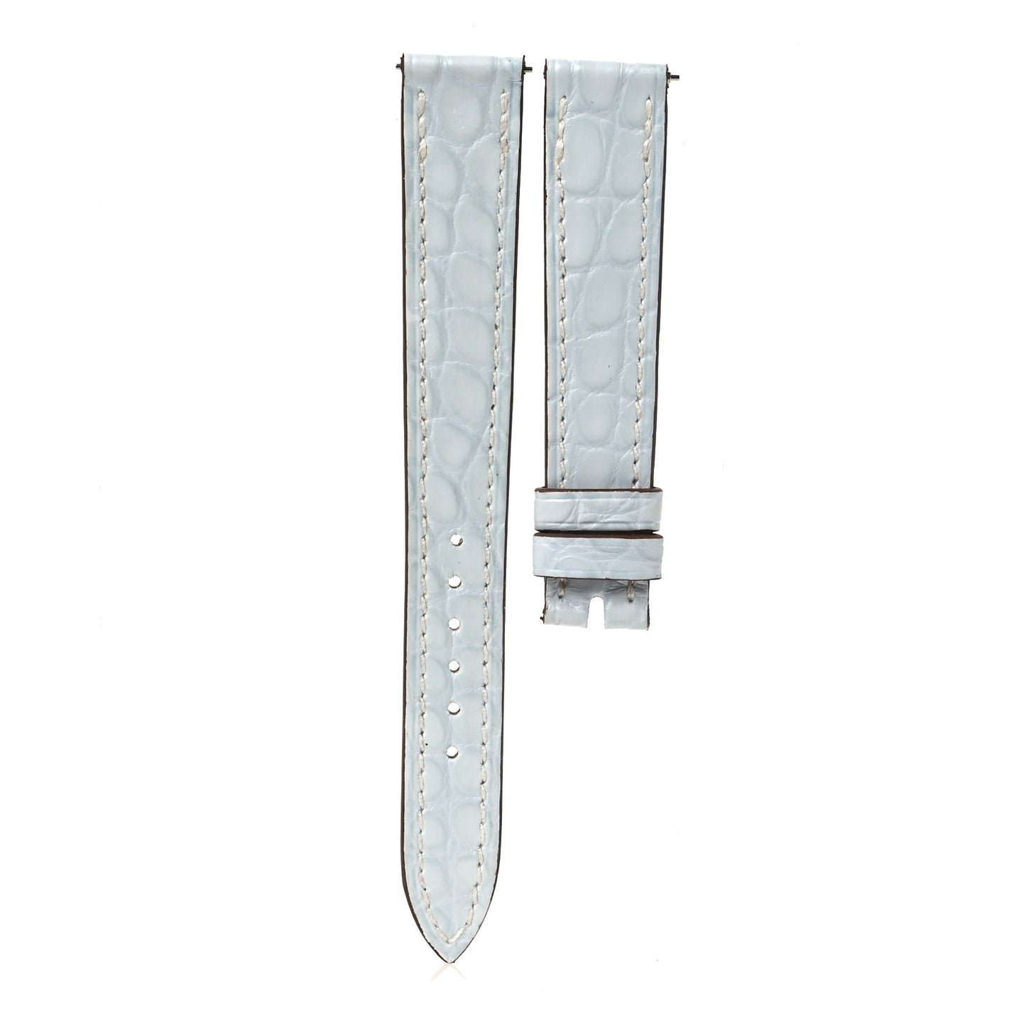 Matte Alligator 21mm Heure H Hour Watch Strap Bleu Brum