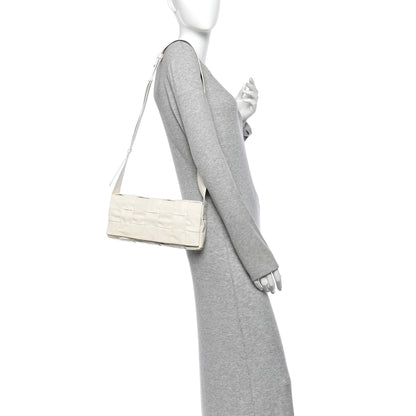 Bottega Veneta Paper Calfskin Intrecciato Stretch Cassette Shoulder Bag White 2 of 11