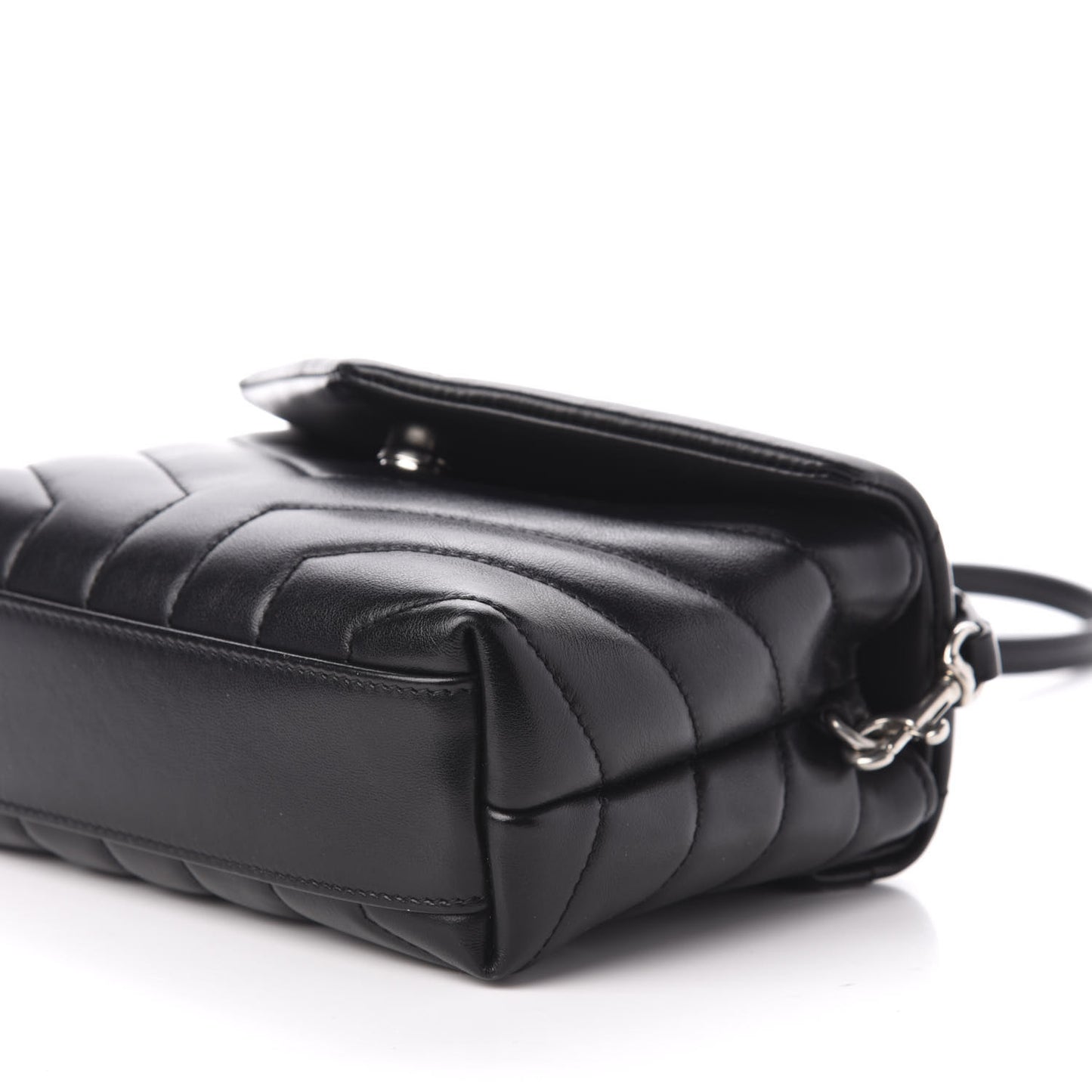 Calfskin Y Quilted Monogram Toy Loulou Crossbody Bag Black