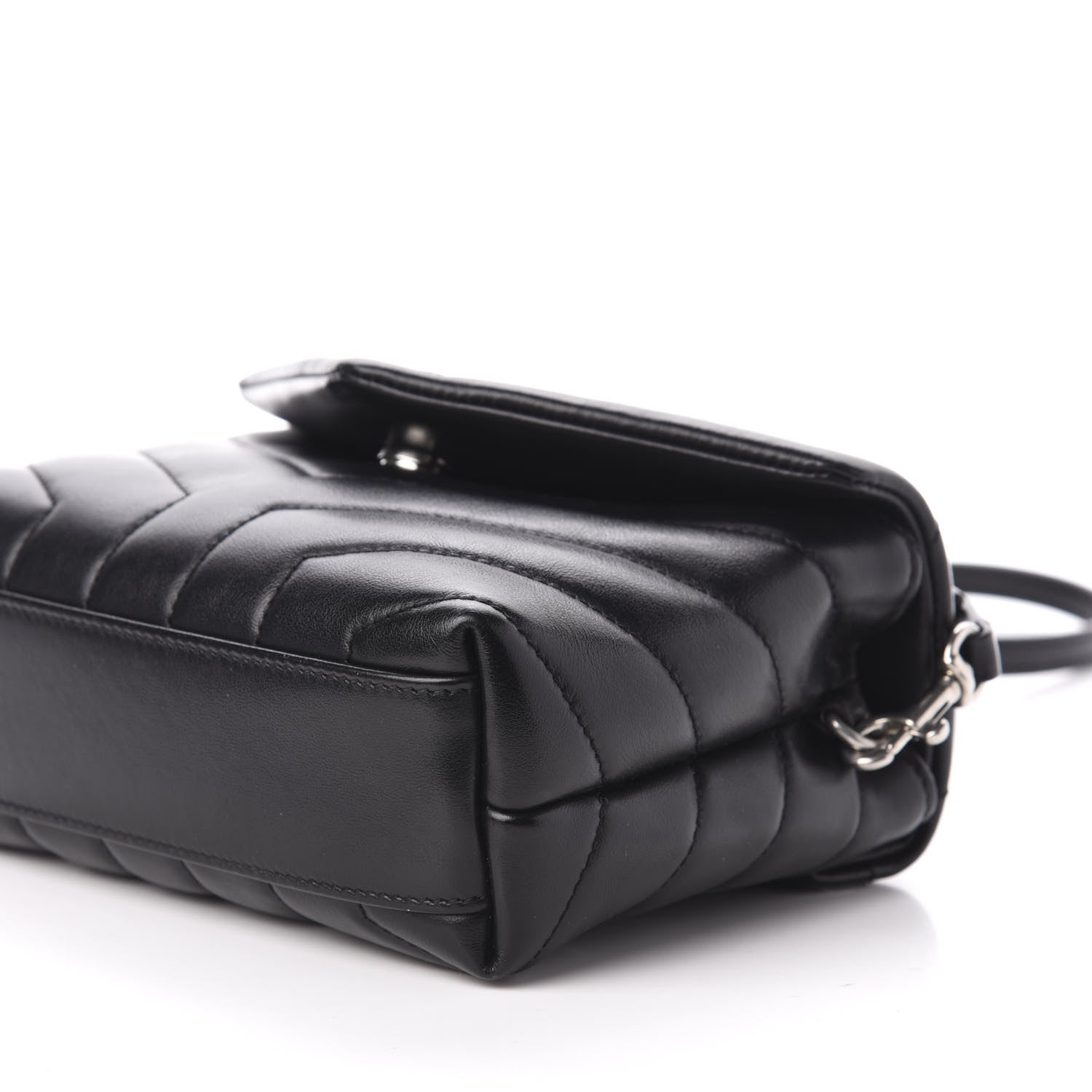 Saint Laurent Calfskin Y Quilted Monogram Toy Loulou Crossbody Bag Black 13 of 14