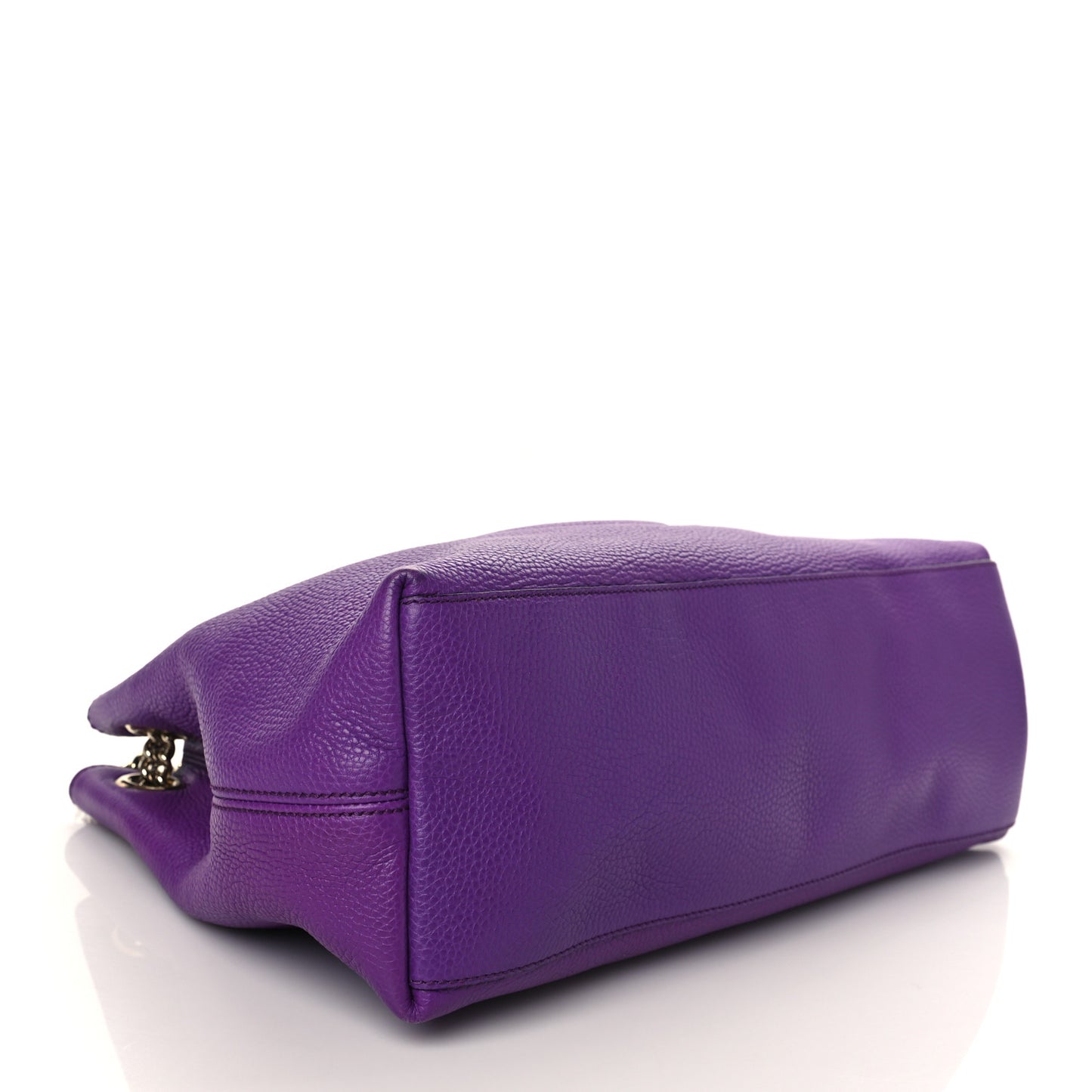 Pebbled Calfskin Medium Soho Chain Shoulder Bag Shine Purple