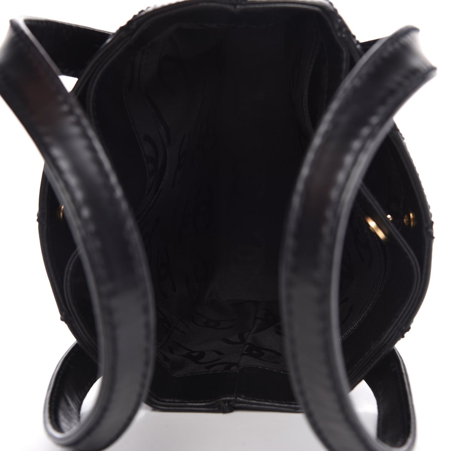 Calfskin Quilted Small Surpique Stitch Tote Black
