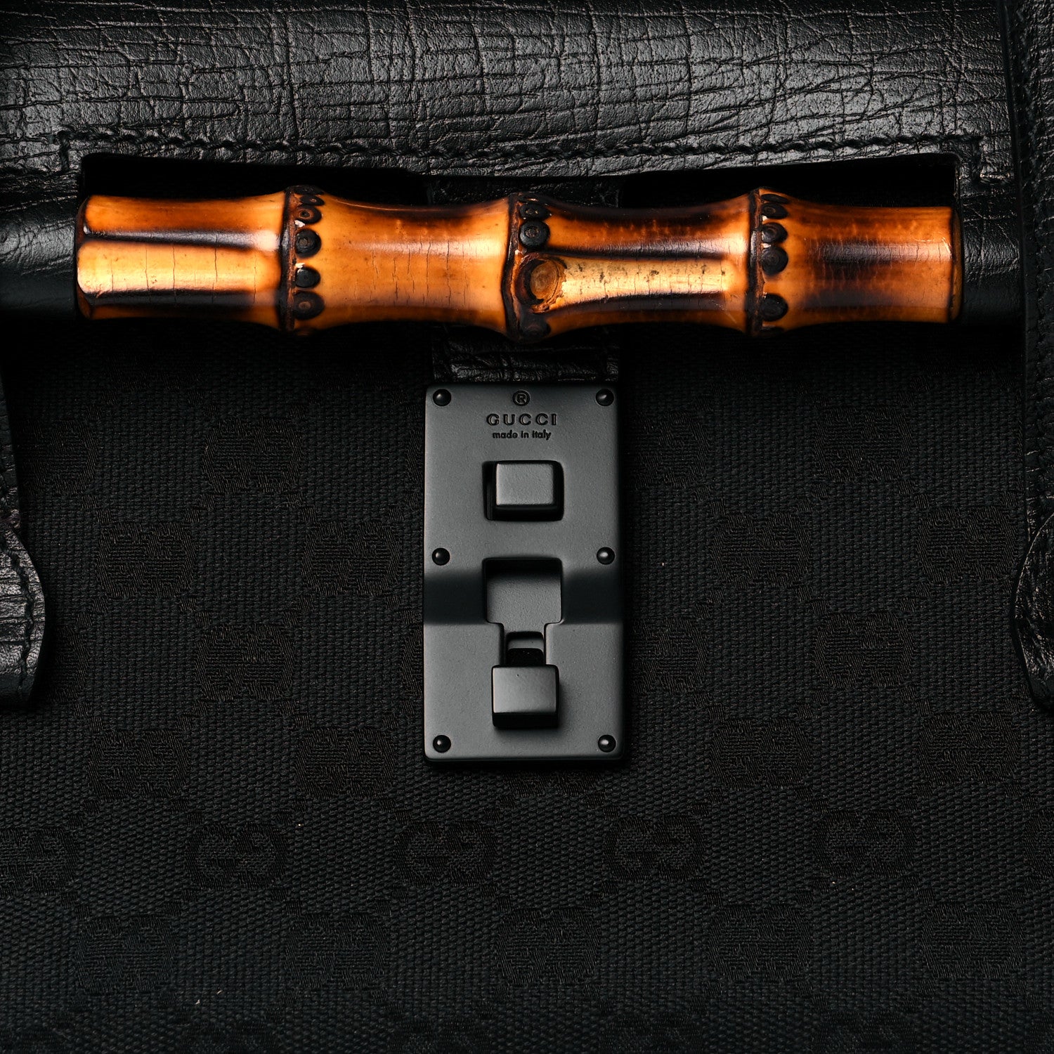 Gucci Monogram Bamboo Bullet Bag Black 8 of 10