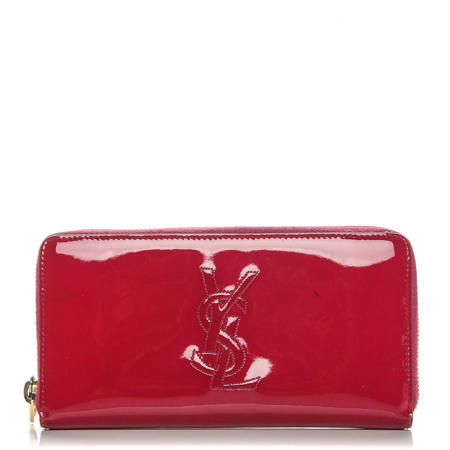Patent Belle De Jour Zip Around Wallet Fuchsia