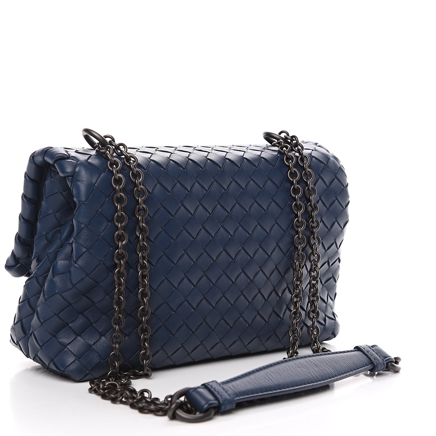 Bottega Veneta Nappa Intrecciato Baby Olimpia Shoulder Bag Denim 2 of 9