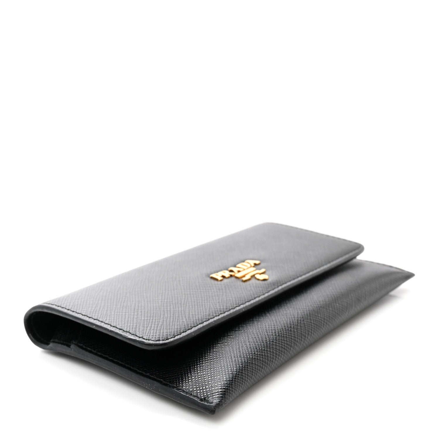 Prada Saffiano Metal Flap Wallet Black 5 of 9