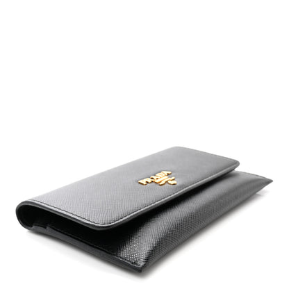 Prada Saffiano Metal Flap Wallet Black 5 of 9