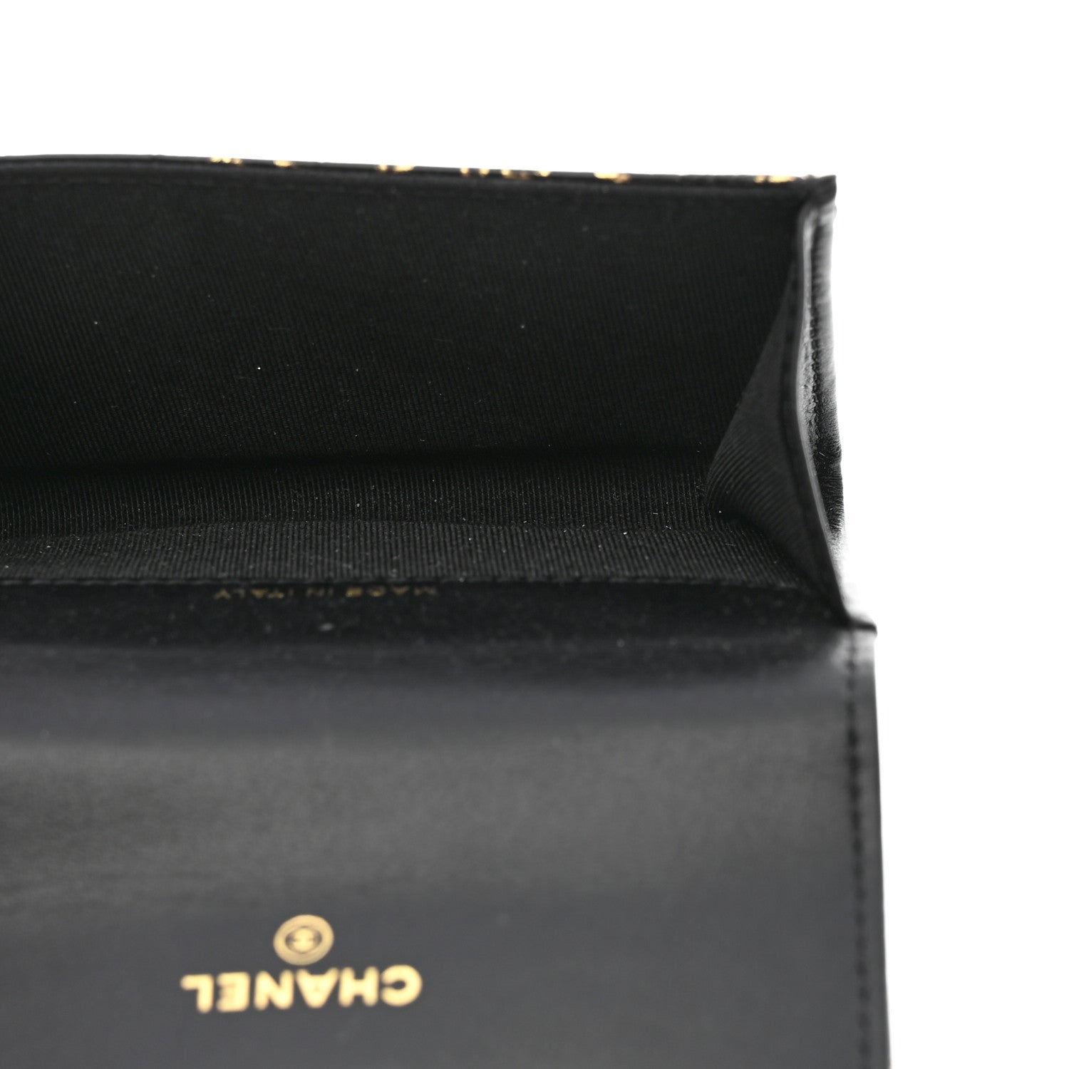 Chanel Calfskin Crocodile Embossed Graffiti 2.55 Crocodile Reissue Flap Card Holder Black Gold 5 of 9