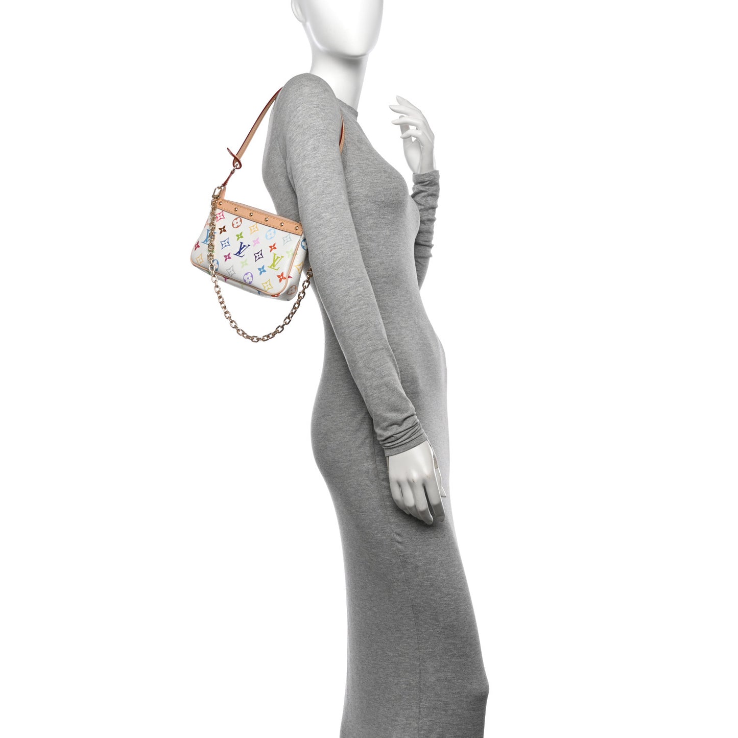 LV X TM Monogram Multicolor Pochette Accessories White