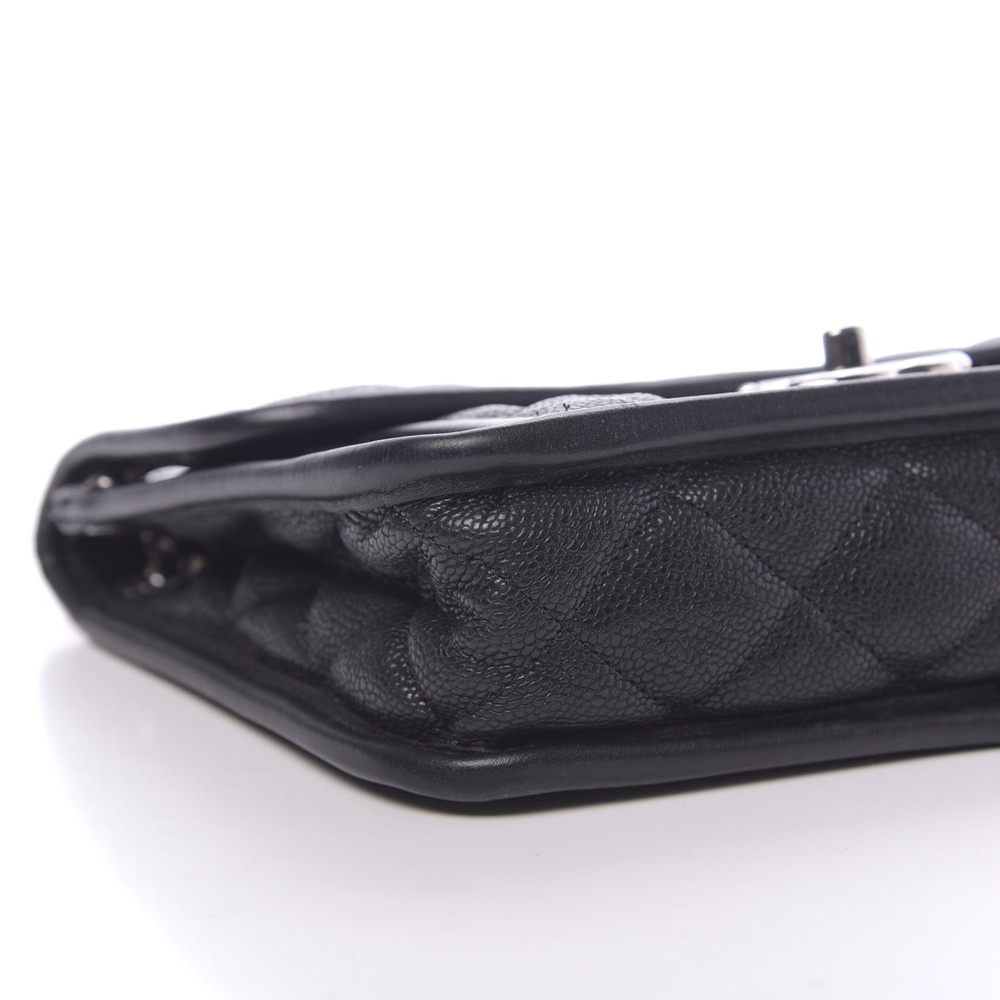 Caviar Quilted Mini French Riviera Flap Black