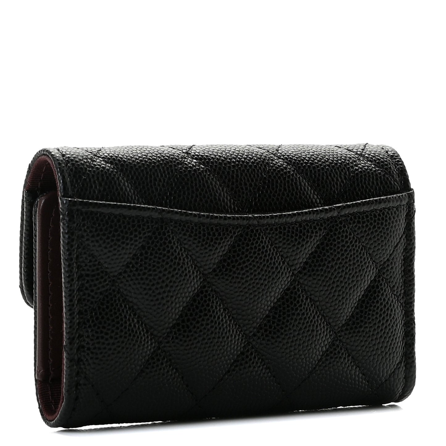 Caviar Quilted Classic 4 Key Holder Wallet Black