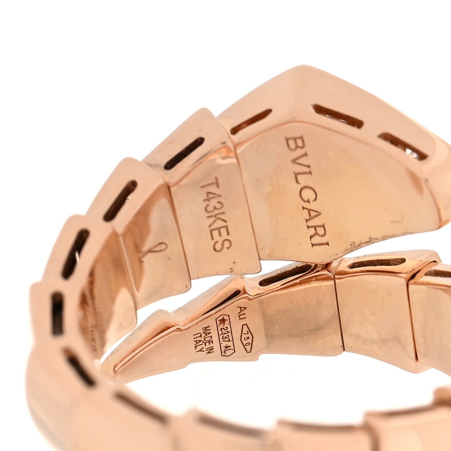 18K Rose Gold Diamond Serpenti Viper Ring L